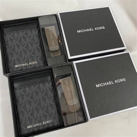 michael kors money clip grey|Michael Kors money clip wallet.